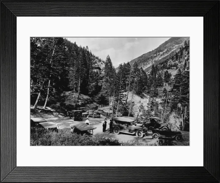 Framed Print : Car Camp. July 1923: Cars at Sinclair Pass in the Canadian Rockies Framed Print : Car Camp. July 1923: Cars at Sinclair Pass in the Canadian Rockies