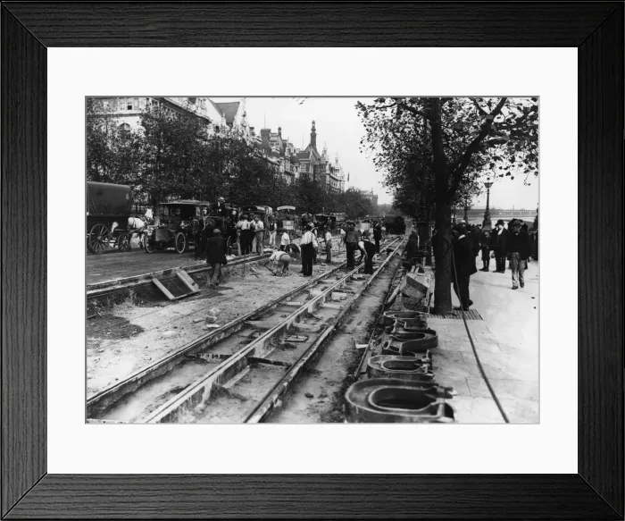 Framed Print : Laying Tramways