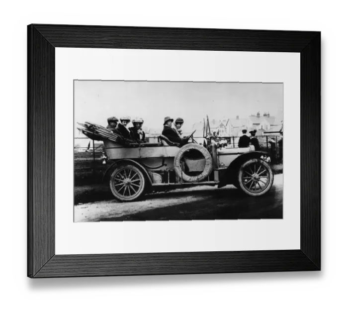 Framed Print : Sunbeam. 1907: Fred Eastmead with passengers in his 16 / 20 Sunbeam motor car Framed Print : Sunbeam. 1907: Fred Eastmead with passengers in his 16 / 20 Sunbeam motor car