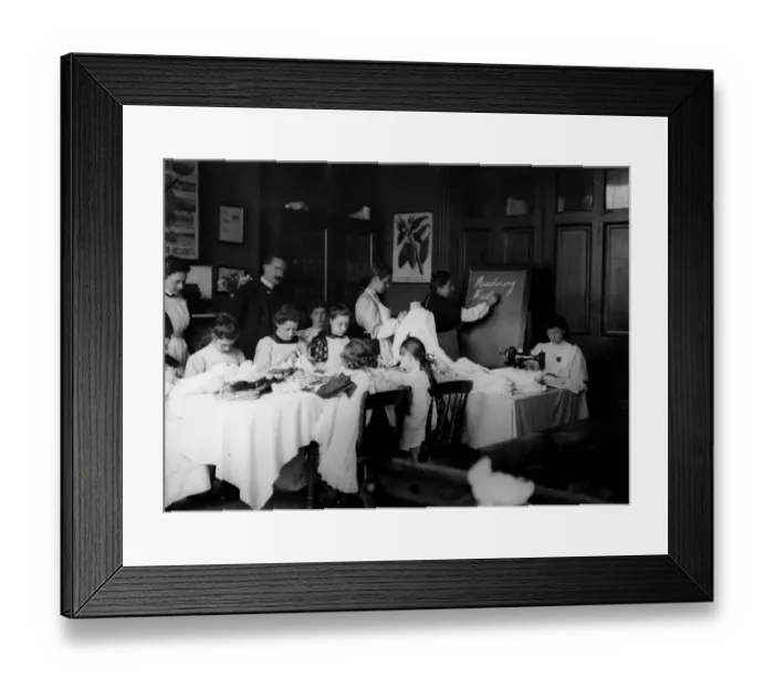 Framed Print : Sewing Class Framed Print : Sewing Class