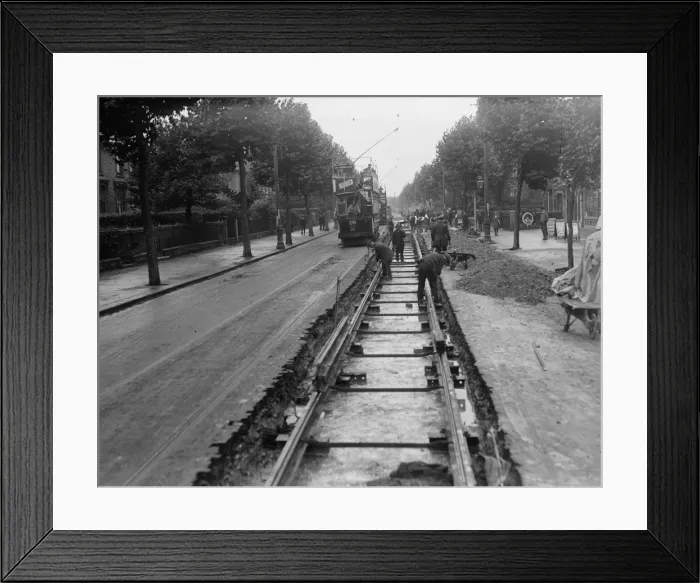Framed Print : Laying Tramlines