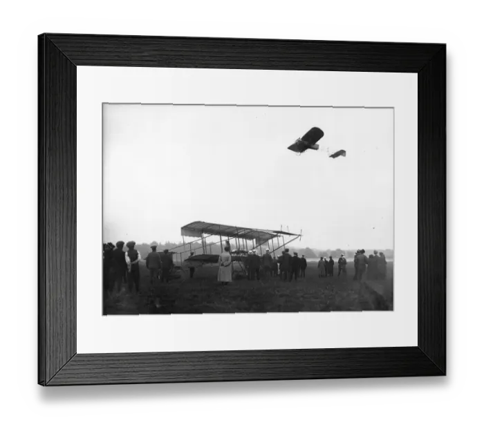 Framed Print : Fly Over. George Barness Bleriot-based Humber flies over Claude Grahame-Whites Framed Print : Fly Over. George Barness Bleriot-based Humber flies over Claude Grahame-Whites