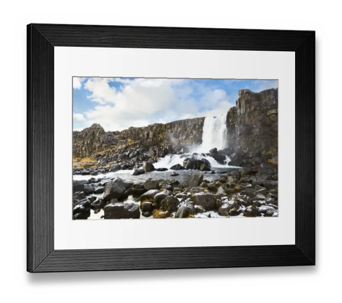 Framed Print : Waterfall, Iceland Framed Print : Waterfall, Iceland