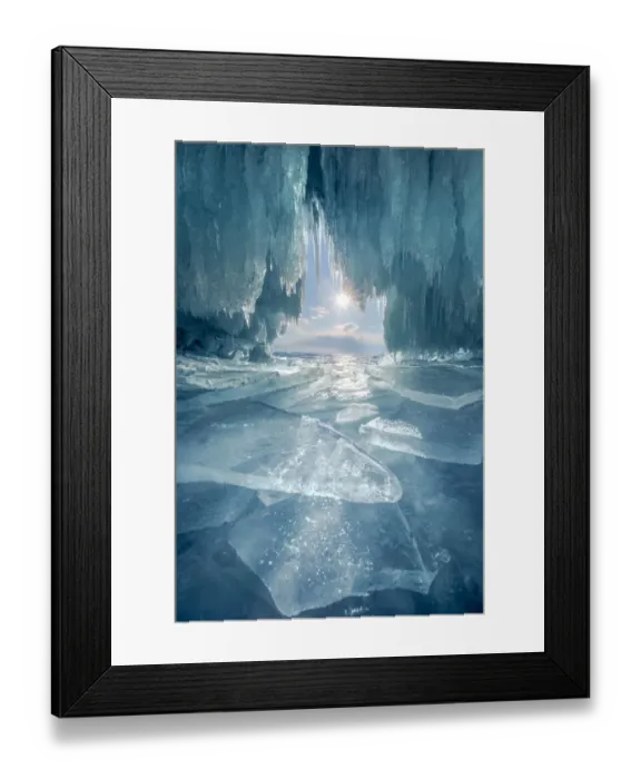 Framed Print : The blue ice cave at lake Baikal Framed Print : The blue ice cave at lake Baikal