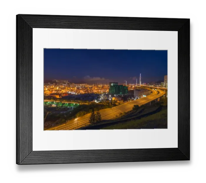 Framed Print : View of the Stonecutters bridge from Tsingyi island, Hong Kong Framed Print : View of the Stonecutters bridge from Tsingyi island, Hong Kong