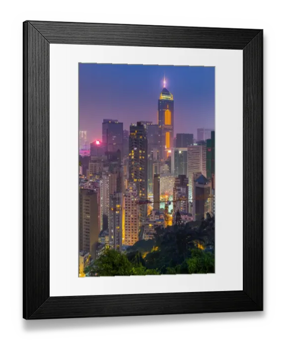 Framed Print : Hong Kong business district area at night Framed Print : Hong Kong business district area at night