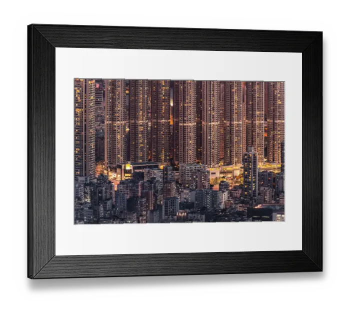 Framed Print : high density of residential blocks in Hong Kong Framed Print : high density of residential blocks in Hong Kong