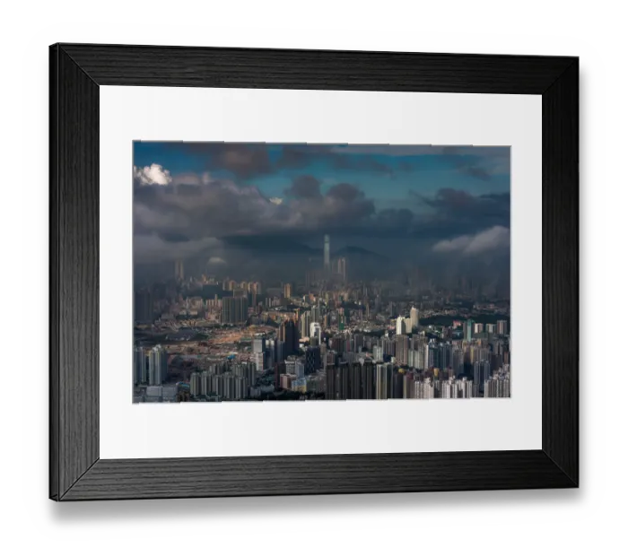 Framed Print : view of West Kowloon peninsular from mountain Framed Print : view of West Kowloon peninsular from mountain