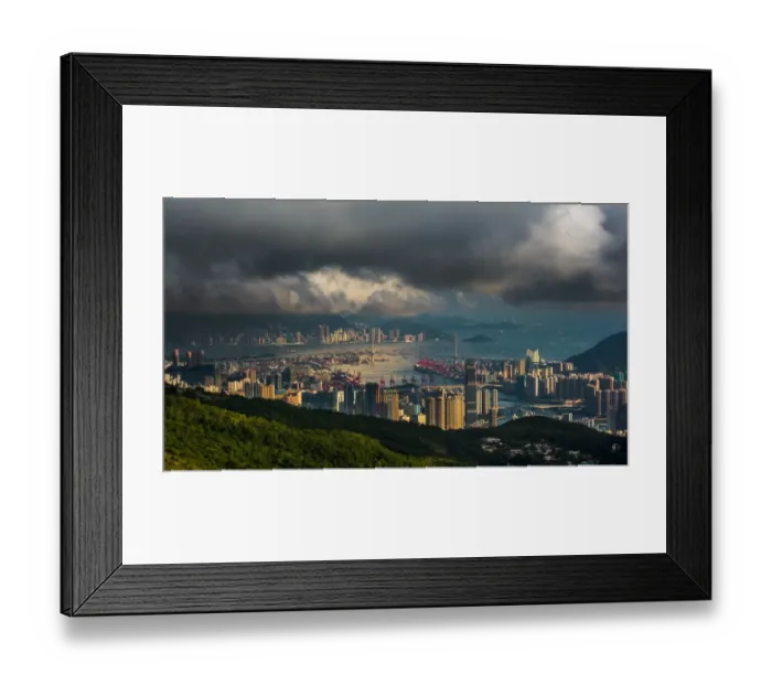Framed Print : Stonecutters bridge bay from Taimo shan
