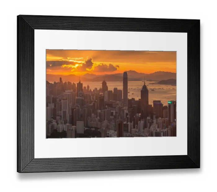 Framed Print : Sunset view of Hong Kong City from Jardines lookout point Framed Print : Sunset view of Hong Kong City from Jardines lookout point