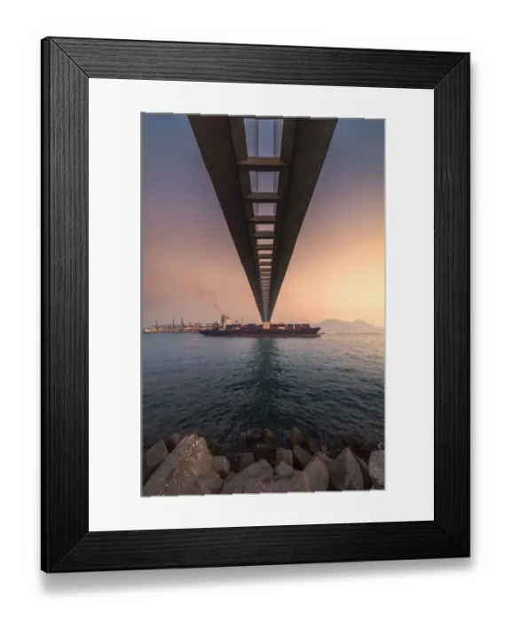 Framed Print : Underneath the Stonecutters bridge, Hong Kong