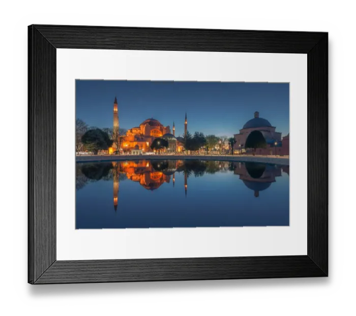 Framed Print : Hagia sophia with reflection