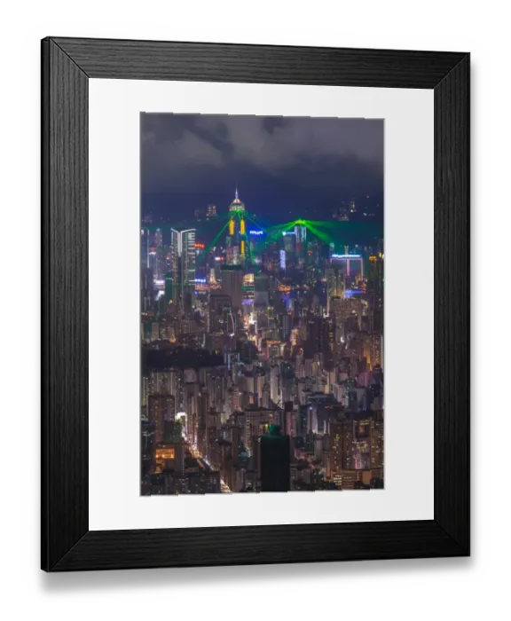Framed Print : Symphony of Light in Hong Kong from Kowloon side Framed Print : Symphony of Light in Hong Kong from Kowloon side