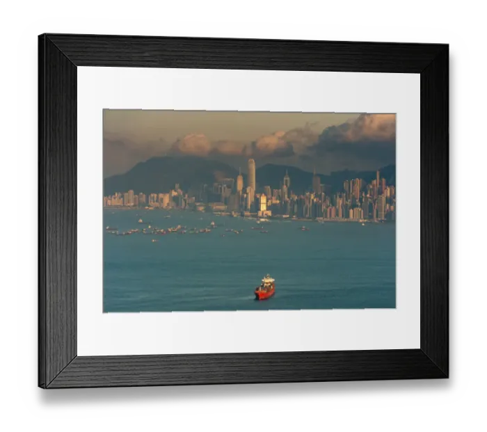 Framed Print : View of Hong Kong skyline from Tsingyi island Framed Print : View of Hong Kong skyline from Tsingyi island