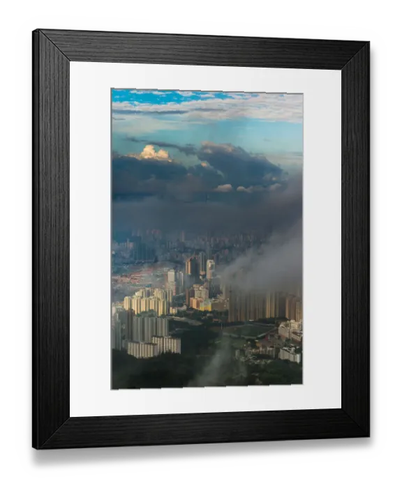 Framed Print : rain cloud over Hong Kong city Framed Print : rain cloud over Hong Kong city