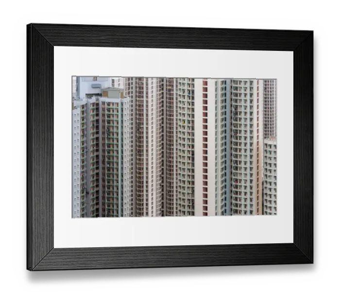 Framed Print : high density of residential blocks in Hong Kong Framed Print : high density of residential blocks in Hong Kong