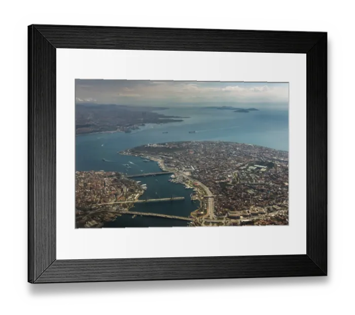 Framed Print : View of Istanbul from a plane Framed Print : View of Istanbul from a plane