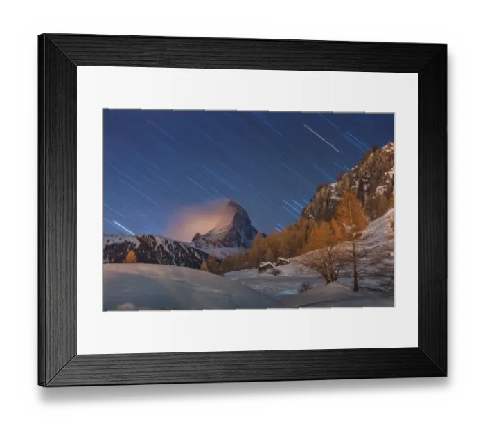 Framed Print : Matterhorn with startrail Framed Print : Matterhorn with startrail
