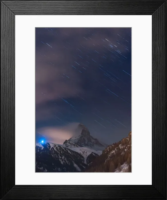 Framed Print : Matterhorn with startrail Framed Print : Matterhorn with startrail