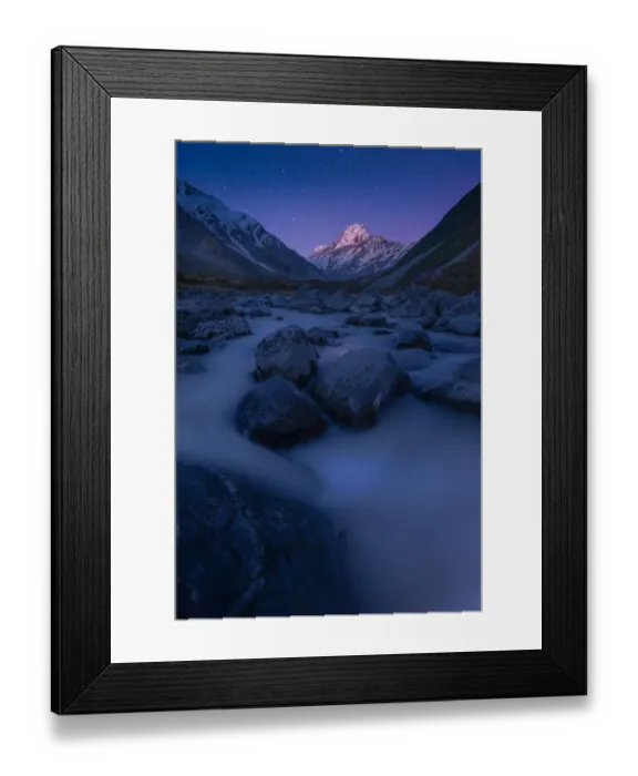 Framed Print : Mount Cook landscape with stars Framed Print : Mount Cook landscape with stars