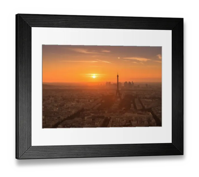 Framed Print : Paris cityscape at sunset