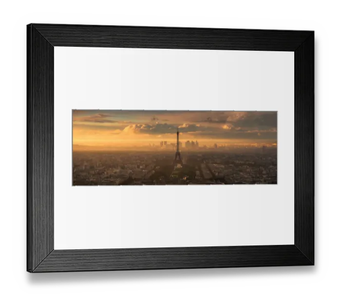 Framed Print : Panorama view of eiffel tower at sunset Framed Print : Panorama view of eiffel tower at sunset