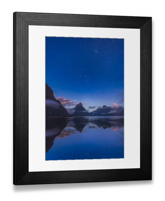 Framed Print : night scene of Milford Sound, New Zealand Framed Print : night scene of Milford Sound, New Zealand