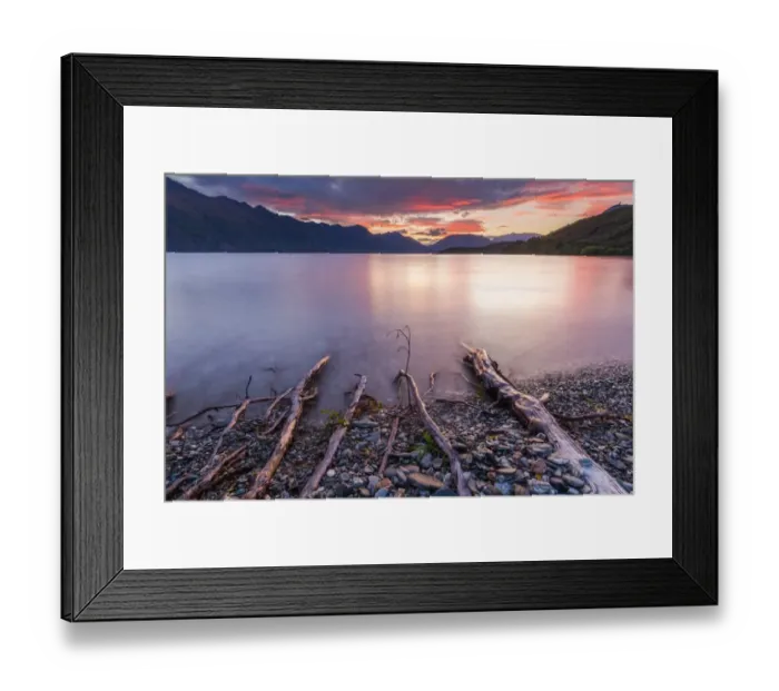 Framed Print : sunset view at Mirror lake, Queenstown