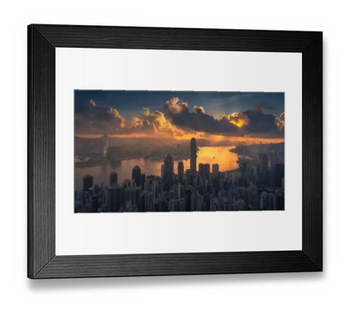 Framed Print : Sunrise over Hong Kong city center Framed Print : Sunrise over Hong Kong city center