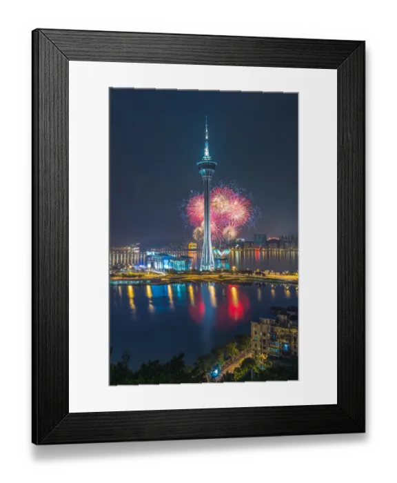 Framed Print : Macau international fireworks 2015