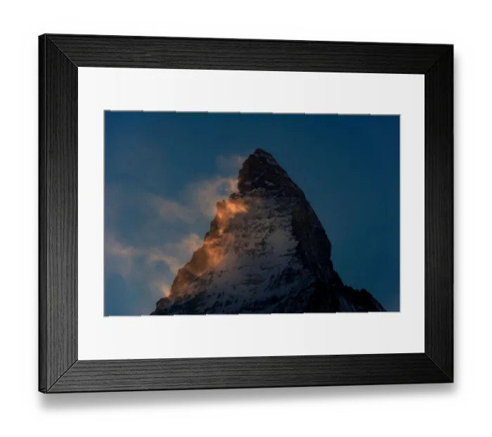 Framed Print : Matterhorn peak with sunlight on