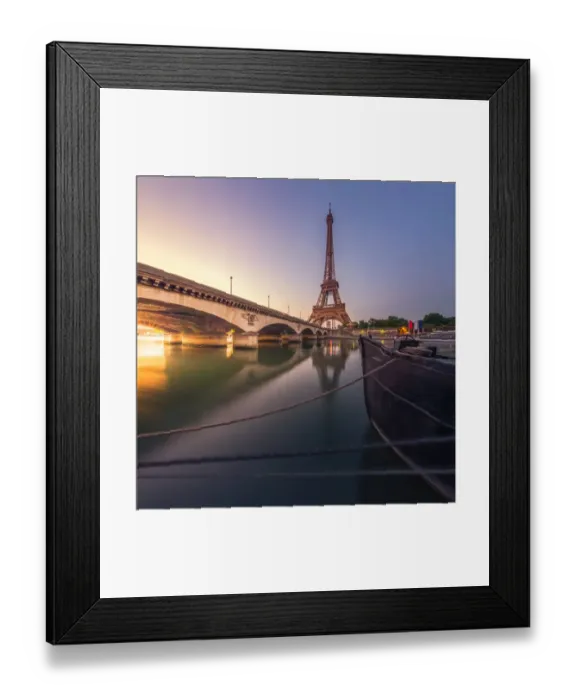 Framed Print : Eiffel tower with reflection at Seine river Framed Print : Eiffel tower with reflection at Seine river