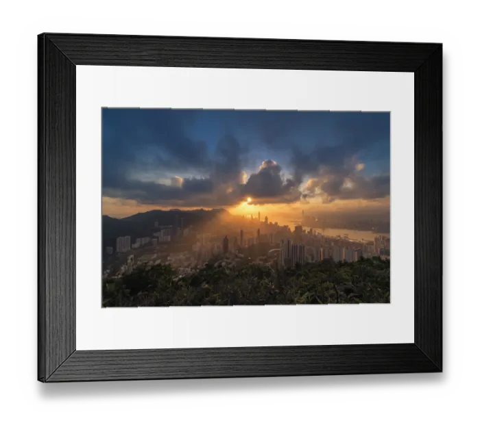 Framed Print : beautiful Hong Kong sunset scene Framed Print : beautiful Hong Kong sunset scene