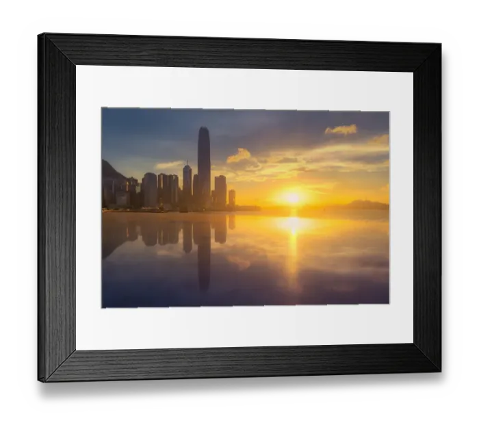 Framed Print : Reflection of Hong Kong skyline