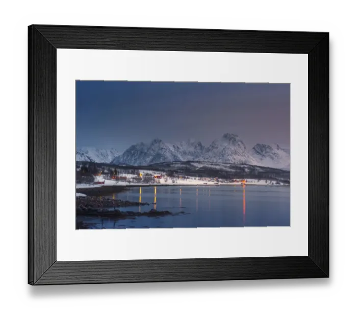 Framed Print : Winter landscape of Tromso at night Framed Print : Winter landscape of Tromso at night