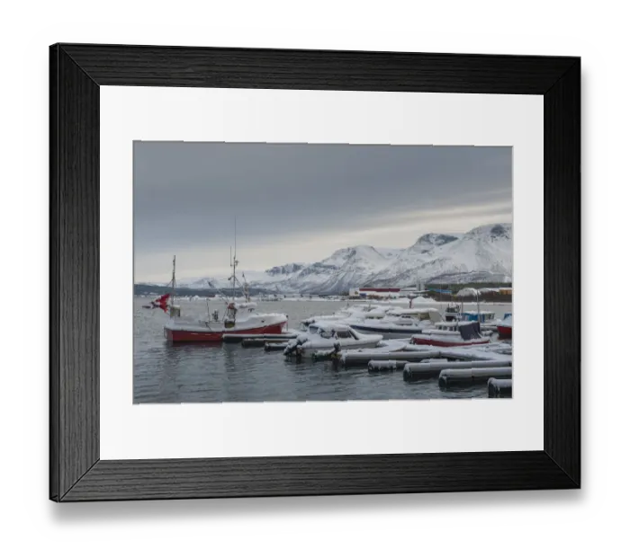 Framed Print : boats at a pier in Tromso