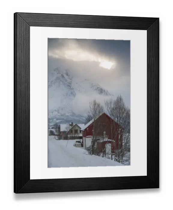 Framed Print : Tromso local building in winter landscape Framed Print : Tromso local building in winter landscape