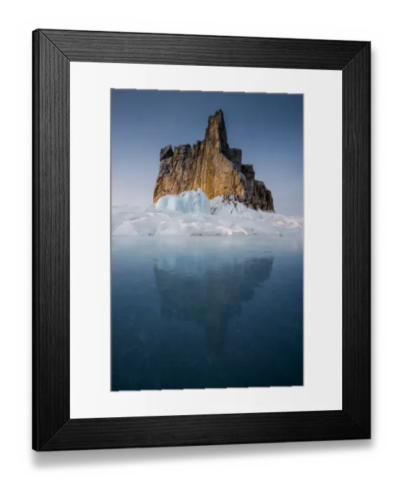 Framed Print : Beautiful rock at Baikal lake with reflection Framed Print : Beautiful rock at Baikal lake with reflection