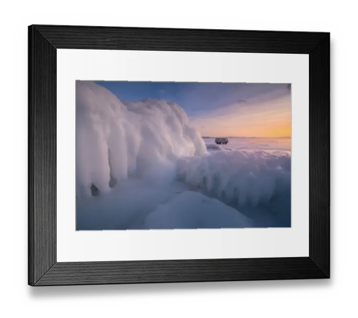 Framed Print : Sweet color sunset at frozen Baikal lake Framed Print : Sweet color sunset at frozen Baikal lake