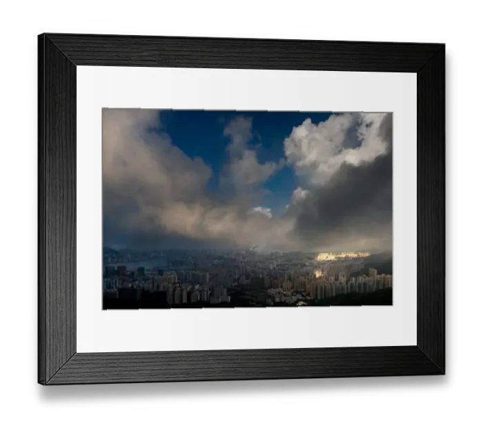 Framed Print : Rain cloud over Hong Kong island Framed Print : Rain cloud over Hong Kong island