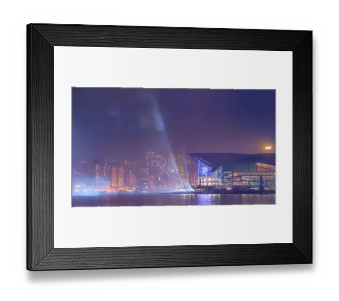 Framed Print : Hong Kong 2015 New Year light show