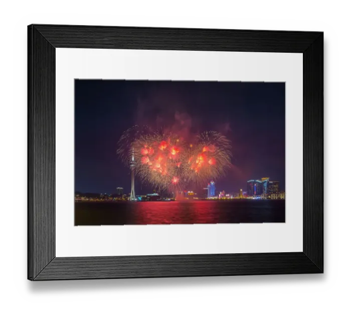Framed Print : Red fireworks display in heart shape in Macau Framed Print : Red fireworks display in heart shape in Macau