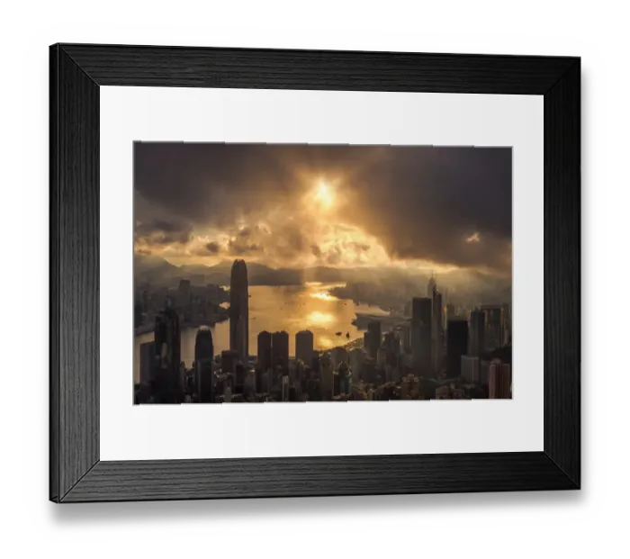 Framed Print : Sunrise view from Victoria peak, Hong Kong Framed Print : Sunrise view from Victoria peak, Hong Kong