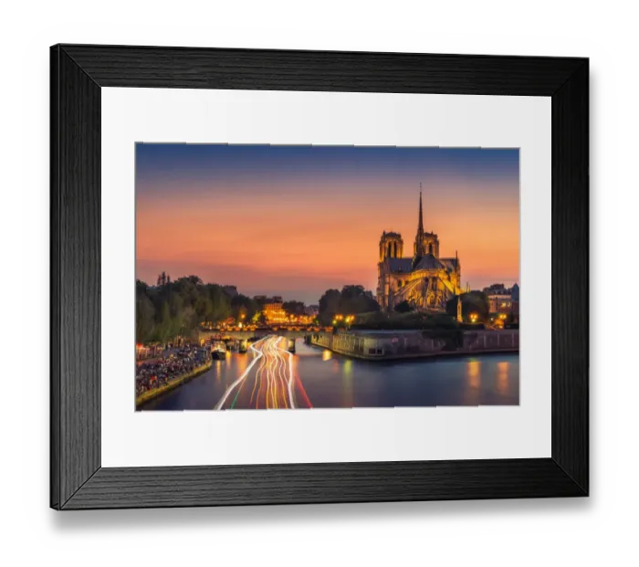 Framed Print : Sunset at Notre dame on Seine river Framed Print : Sunset at Notre dame on Seine river