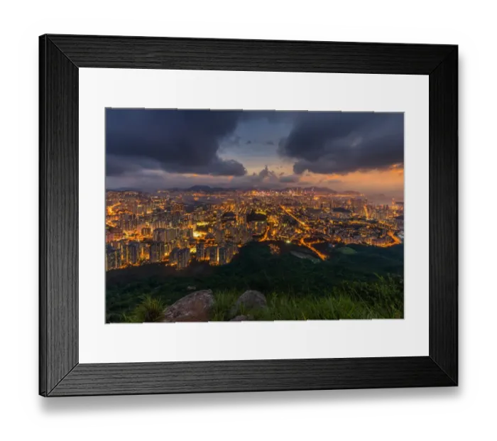 Framed Print : Hong Kong skyline from Lionrock peak Framed Print : Hong Kong skyline from Lionrock peak