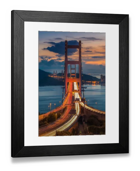 Framed Print : Front side of Tsing ma bridge with light trail Framed Print : Front side of Tsing ma bridge with light trail