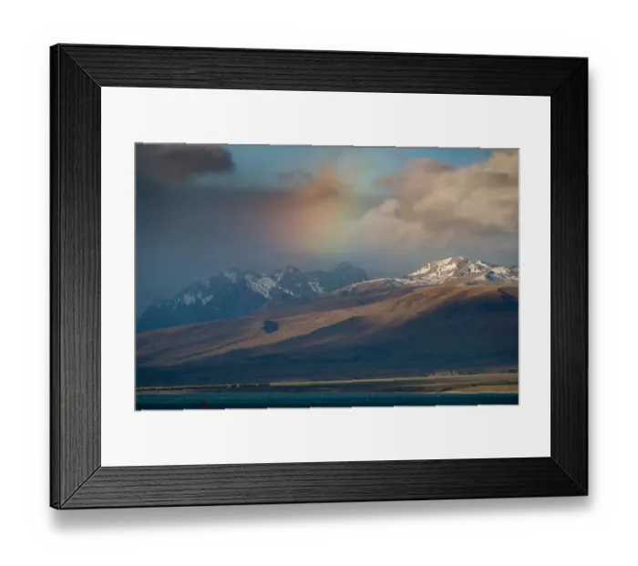 Framed Print : Rainbow at Lake Tekapo Framed Print : Rainbow at Lake Tekapo