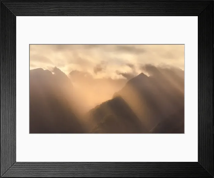 Framed Print : light ray over mount Cook mountain range Framed Print : light ray over mount Cook mountain range