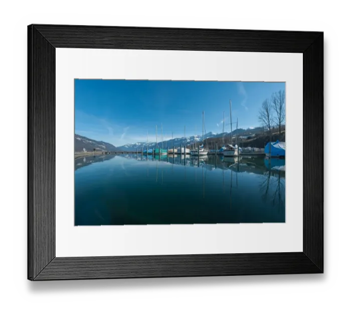 Framed Print : marina at lake Brienz Framed Print : marina at lake Brienz