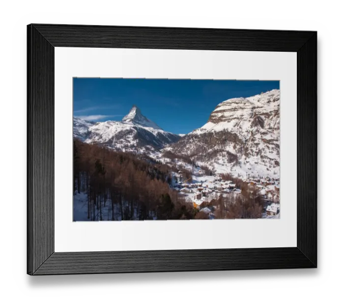 Framed Print : Zermatt city with Matterhorn background Framed Print : Zermatt city with Matterhorn background